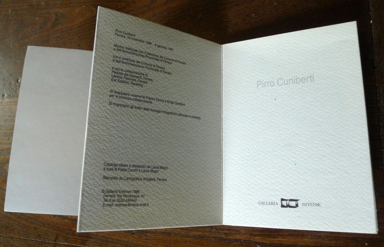 PIRRO CUNIBERTI.Catalogo della mostra,1996 Galleria Estense[arte contemporanea