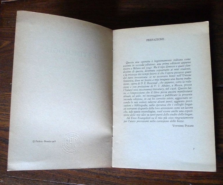 Pisani,L'ETIMOLOGIA.Storia,questioni,metodo,1967 Paideia[STUDI LINGUISTICI