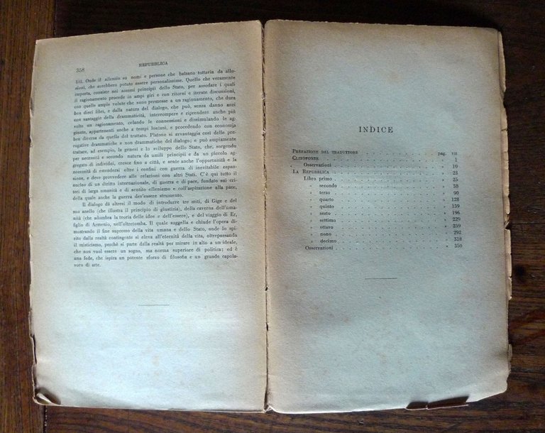 PLATONE,DIALOGHI VOL.V.IL CLITOFONTE E LA REPUBBLICA,1947 Laterza[FILOSOFIA