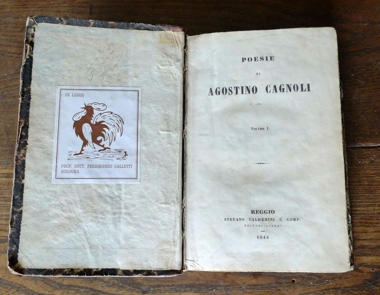 POESIE DI AGOSTINO CAGNOLI,1844 Calderini[VERSIONI BIBLICHE