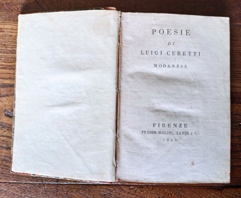 POESIE DI LUIGI CERRETTI,MODANESE,1806/LA FAONIADE.INNI ED ODI DI SAFFO,1803
