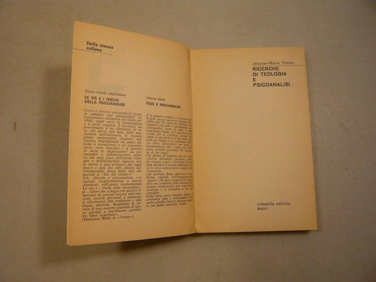 Pohier,RICERCHE DI TEOLOGIA E PSICOANALISI,Cittadella Editrice 1973