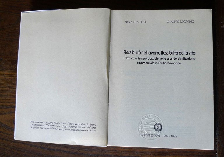 Poli/Sciortino,FLESSIBILITÀ NEL LAVORO[part-time,Emilia Romagna,distribuzione