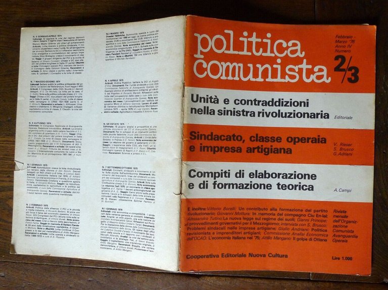 POLITICA COMUNISTA n.2/3 feb.mar.1976,Rivista.Avanguardia Operaia[comunismo