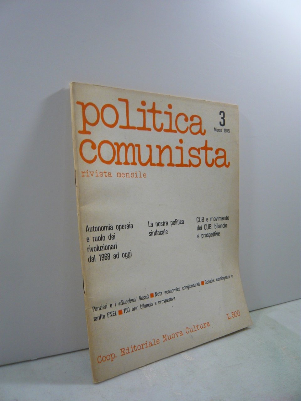 POLITICA COMUNISTA N°3/marzo 1975[Avanguardia Operaia | Immagine principale