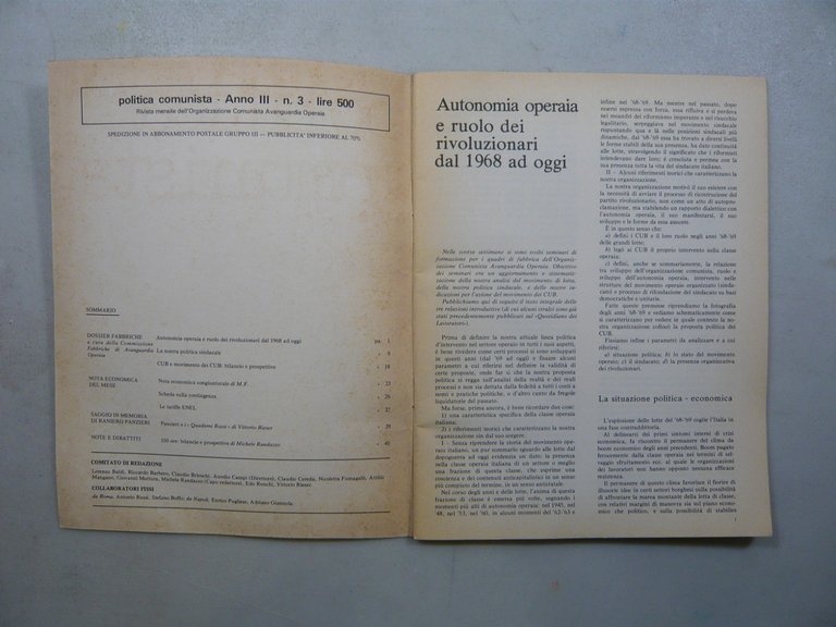 POLITICA COMUNISTA N°3/marzo 1975[Avanguardia Operaia | Immagine Gallery 2