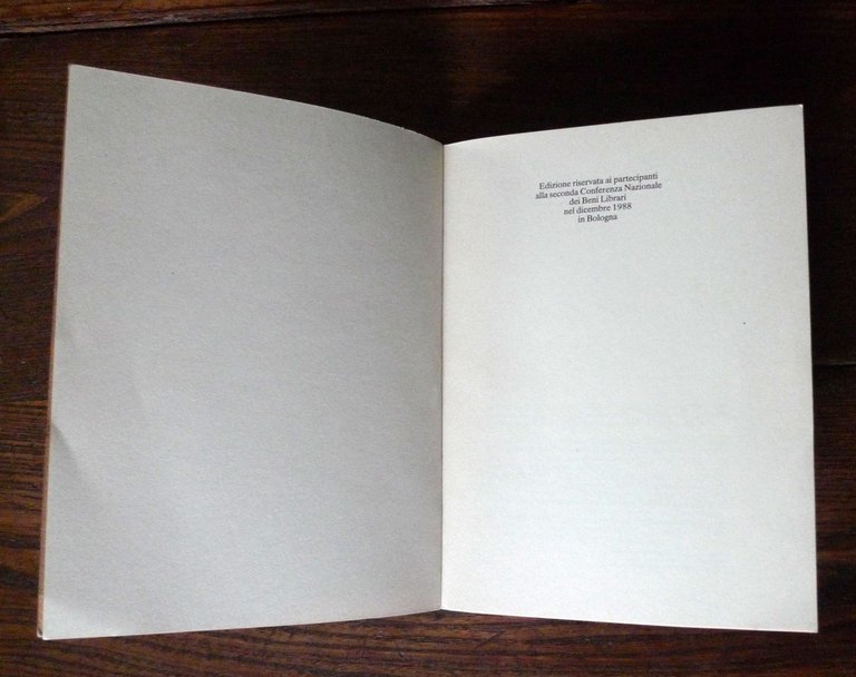 Pomba,SUL DESIDERIO DI UNA FIERA LIBRARIA IN ITALIA,1988[ANASTATICA,Beni Librari