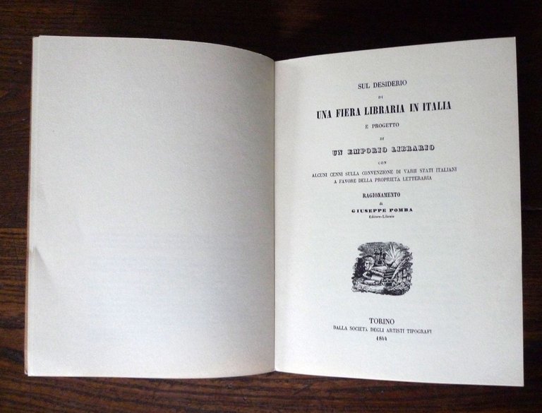 Pomba,SUL DESIDERIO DI UNA FIERA LIBRARIA IN ITALIA,1988[ANASTATICA,Beni Librari