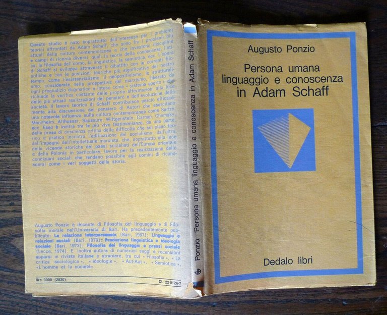 Ponzio,PERSONA UMANA LINGUAGGIO E CONOSCENZA IN ADAM SCHAFF,'74 Dedalo[filosofia