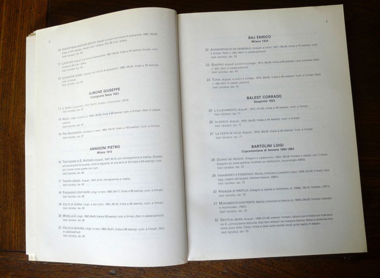 PRANDI CATALOGO 198 1988 INCISIONI ORIGINALI ITALIANE,STRANIERE[arte acquerelli