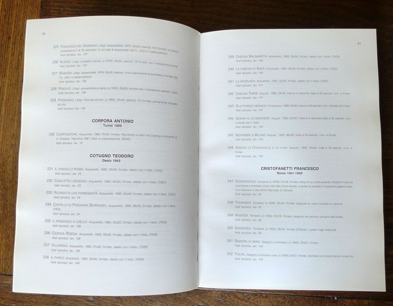 PRANDI CATALOGO 208 1993 INCISIONI ORIGINALI ITALIANE,STRANIERE[arte acquerelli