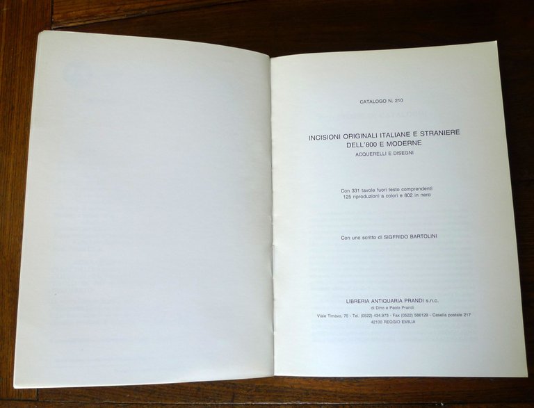 PRANDI CATALOGO 210 1994 INCISIONI ORIGINALI ITALIANE,STRANIERE[arte acquerelli