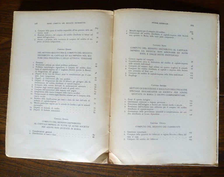 PRIMO COMPUTO DEL REDDITO DISTRIBUITO AI FATTORI DELLA PRODUZIONE,'58[STATISTICA