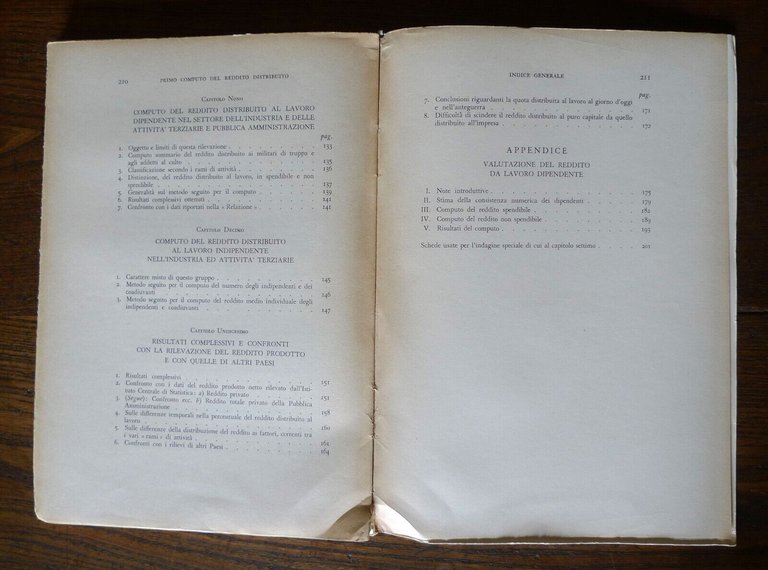 PRIMO COMPUTO DEL REDDITO DISTRIBUITO AI FATTORI DELLA PRODUZIONE,'58[STATISTICA