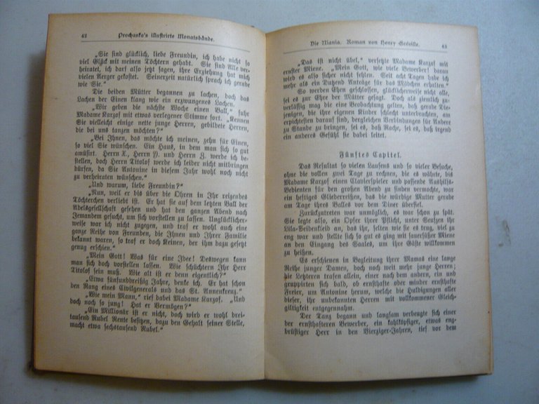 Prochaskas illustrierte Monats-Bände, Wien, 1900 ca.[tedesco