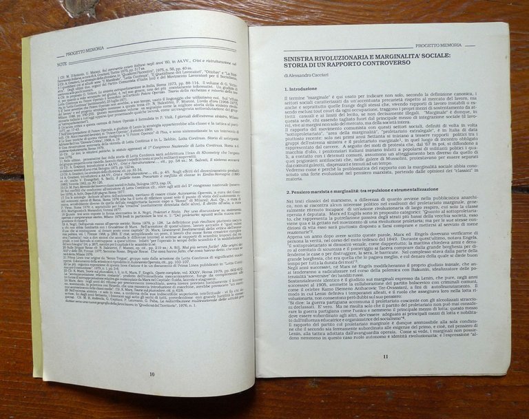 PROGETTO MEMORIA 2 1988.Rivista di storia dell’antagonismo sociale[V.Evangelisti | Immagine Gallery 4