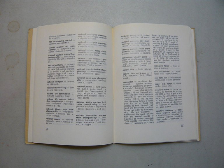PRONTUARIO BRIDGISTICO. Inglese-italiano Federazione Italiana Bridge, Bari, s.d.