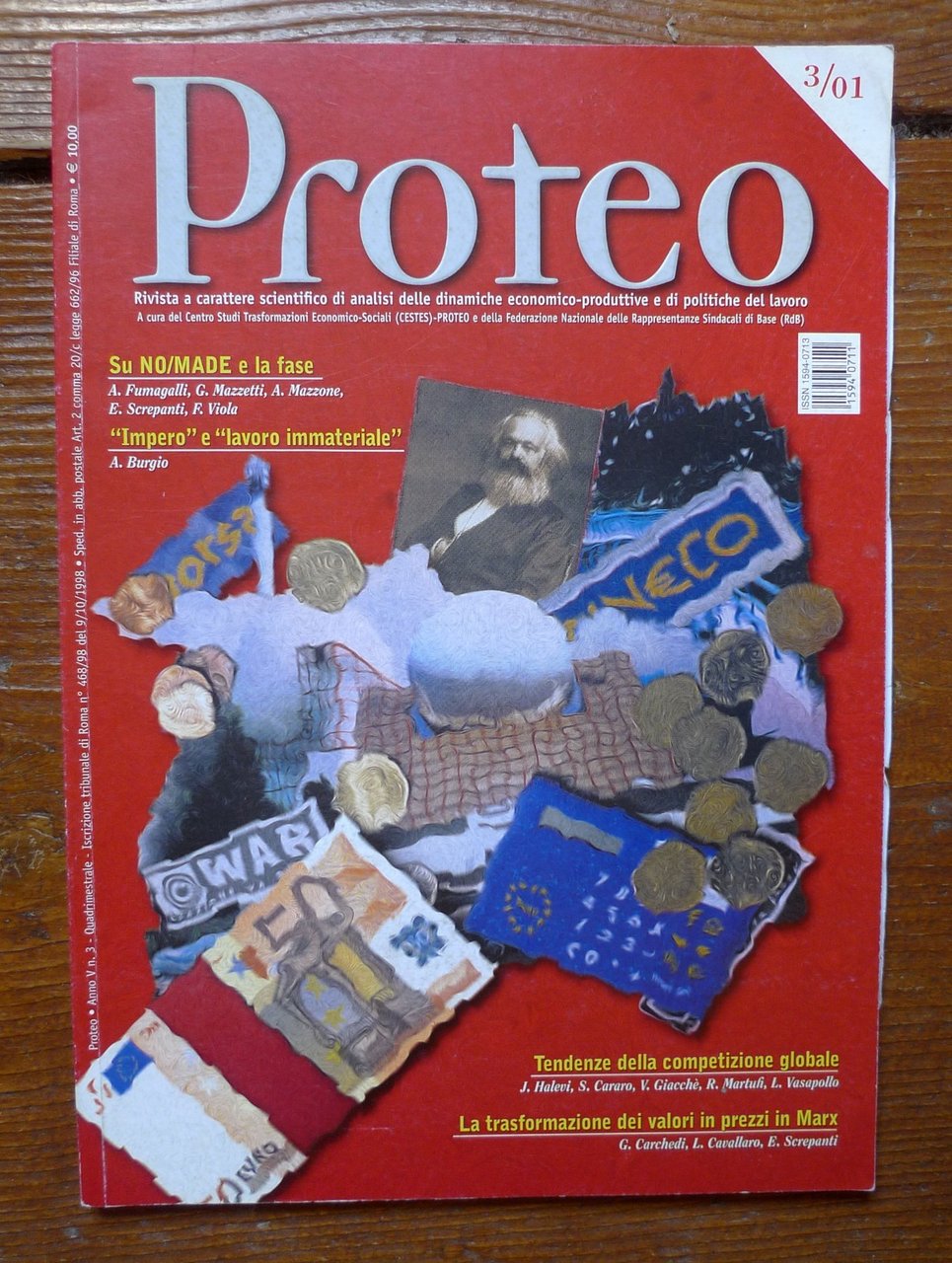 PROTEO n.3 2001 Rivista quadrimestrale[politiche del lavoro,sindacato USB | Immagine principale