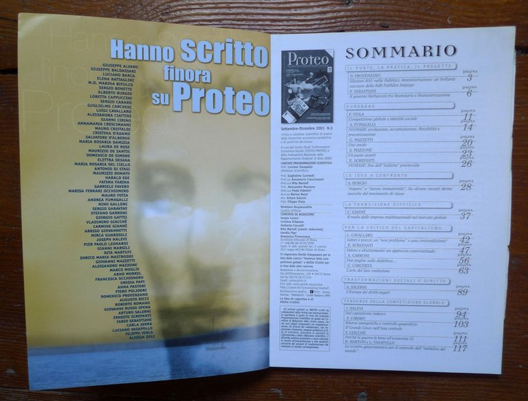 PROTEO n.3 2001 Rivista quadrimestrale[politiche del lavoro,sindacato USB | Immagine Gallery 2