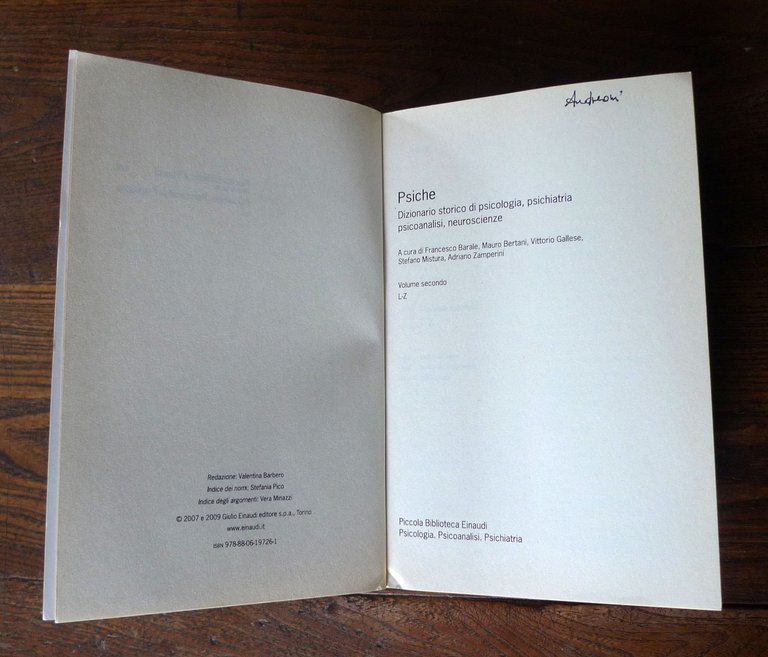 PSICHE.DIZIONARIO STORICO DI PSICOLOGIA,PSICHIATRIA,PSICOANALISI,NEUROSCIENZE