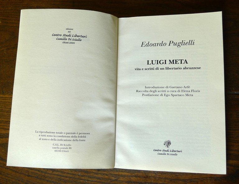 Puglielli,LUIGI META.VITA E SCRITTI DI UN LIBERTARIO ABRUZZESE,2004[ANARCHIA