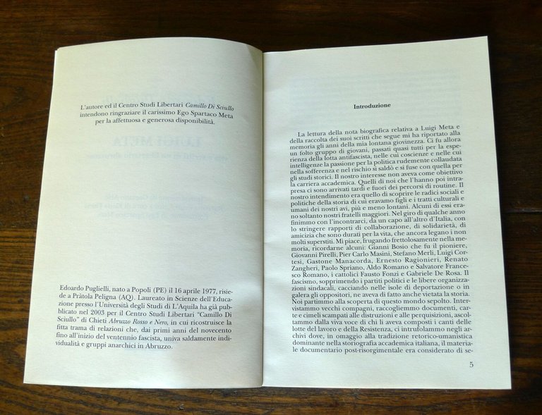 Puglielli,LUIGI META.VITA E SCRITTI DI UN LIBERTARIO ABRUZZESE,2004[ANARCHIA