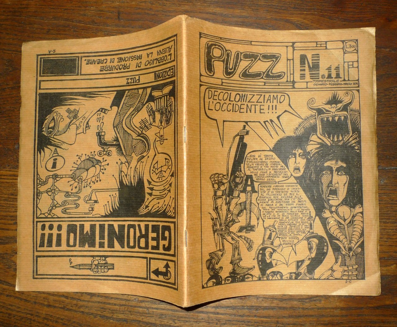 PUZZ n.11 gen-feb-mar 1974.DECOLONIZZIAMO L'OCCIDENTE[rivista,fumetti,Max Capa