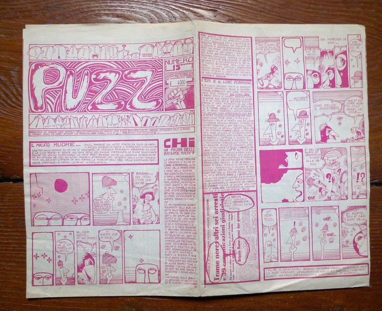 PUZZ n.15 ago-set 1974.Murale(eliografato)[rivista,fumetti underground,Max Capa