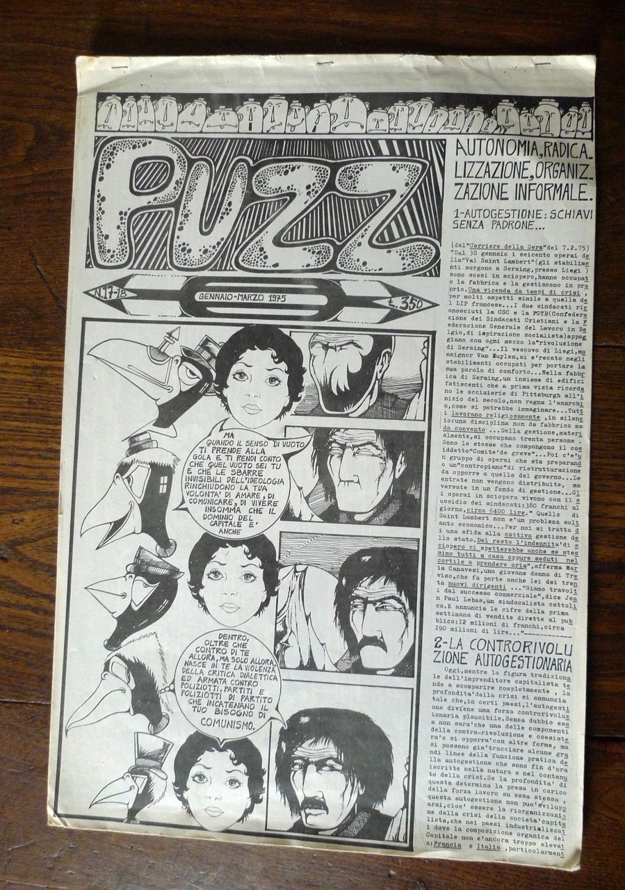 PUZZ n.17-18 gen-mar 1975.AUTONOMIA[rivista,fumetti,controcultura,Max Capa