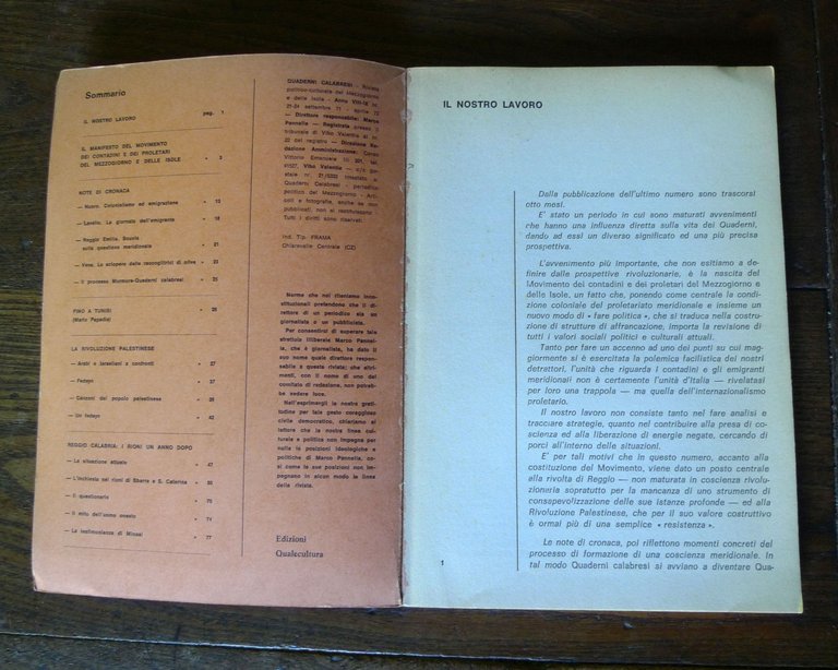 QUADERNI CALABRESI n.21-24 1971-72.Rivista politico-culturale del Mezzogiorno
