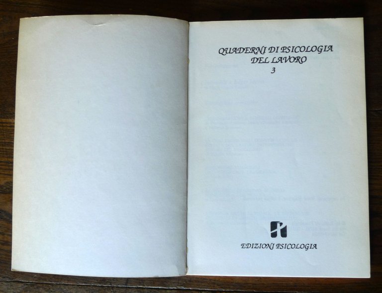 QUADERNI DI PSICOLOGIA DEL LAVORO 1/3+Appendice REPERTORIO BIBLIOGRAFICO 1992-94 | Immagine Gallery 11
