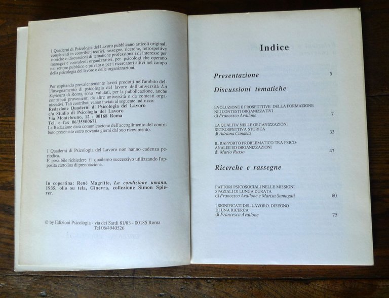 QUADERNI DI PSICOLOGIA DEL LAVORO 1/3+Appendice REPERTORIO BIBLIOGRAFICO 1992-94 | Immagine Gallery 3