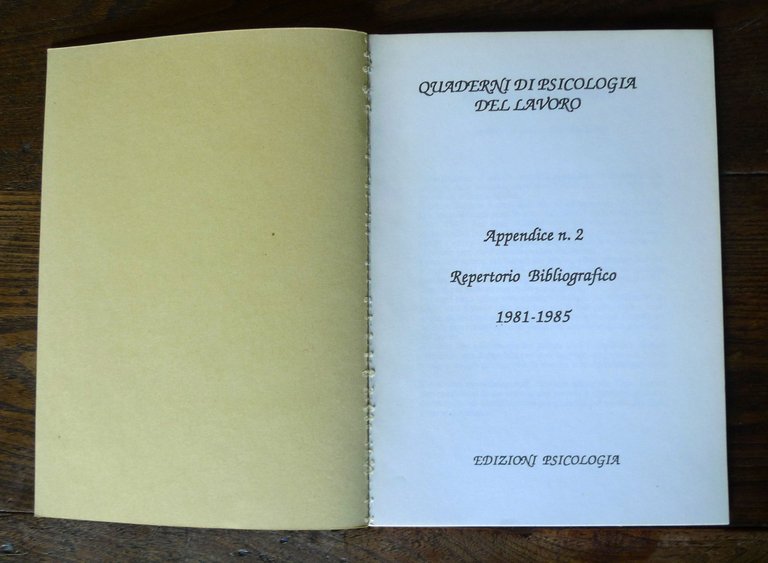 QUADERNI DI PSICOLOGIA DEL LAVORO 1/3+Appendice REPERTORIO BIBLIOGRAFICO 1992-94 | Immagine Gallery 8