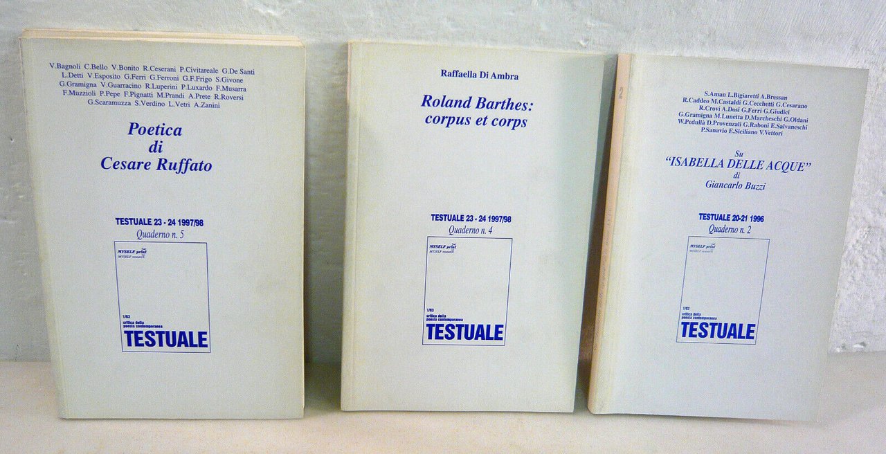 Quaderni TESTUALE,Anterem[poesia,Cesare Ruffato,Giancarlo Buzzi,Roland Barthes