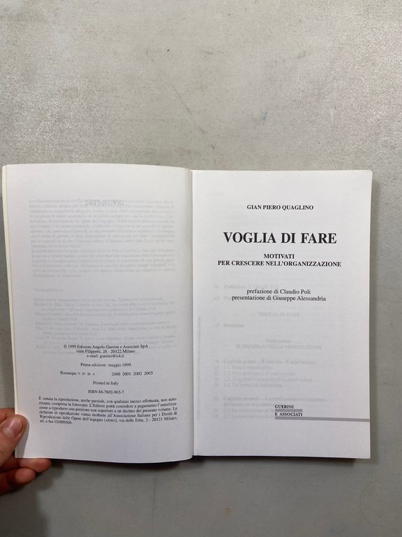 Quaglino,VOGLIA DI FARE Motivati per crescere nell’organizzazione,Guerini 1999