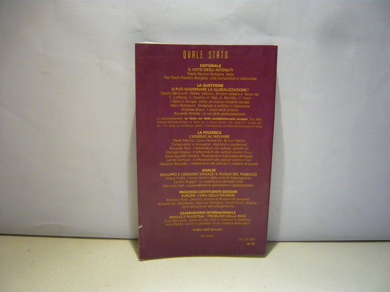 QUALE STATO n 1/2 Gen-giu 2008.Le vie della sinistra nella …