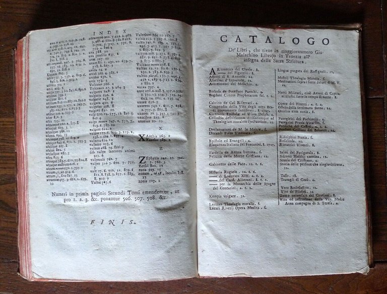 Quinto Orazio Flacco,QUINTI HORATII FLACCI OPERA,1727 Venezia,Giovanni Malachin