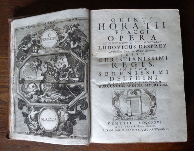 Quinto Orazio Flacco,QUINTI HORATII FLACCI OPERA,1727 Venezia,Giovanni Malachin