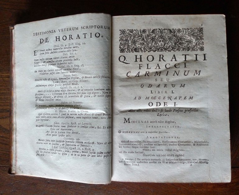 Quinto Orazio Flacco,QUINTI HORATII FLACCI OPERA,1727 Venezia,Giovanni Malachin
