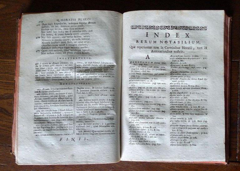 Quinto Orazio Flacco,QUINTI HORATII FLACCI OPERA,1727 Venezia,Giovanni Malachin