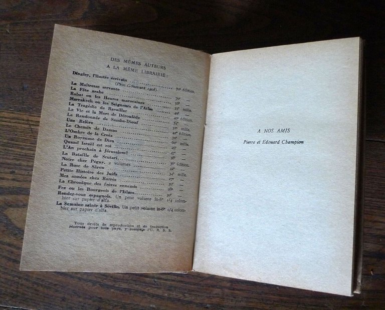 RABAT OU LES HEURES MAROCAINES PAR JEROME ET JEAN THARAUD,Plon