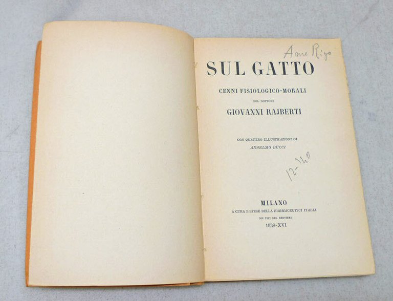Rajberti,L'ARTE DI CONVITARE/SUL GATTO/RICETTA PER GLI IPOCONDRIACI,'37 Bertieri