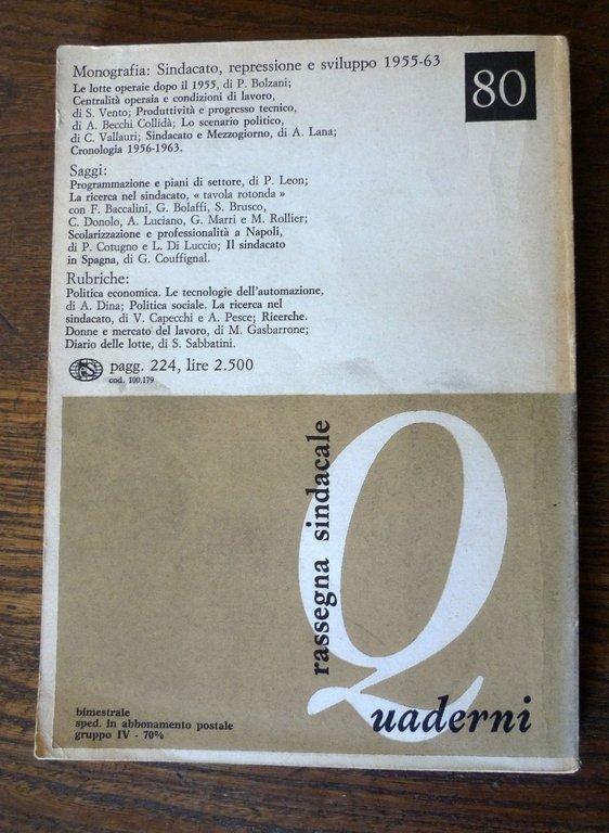 RASSEGNA SINDACALE QUADERNI n.80 1979[sindacato,repressione,sviluppo,CGIL,Lama | Immagine Gallery 2
