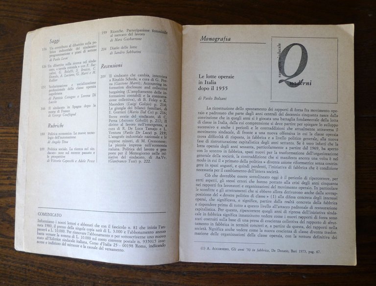 RASSEGNA SINDACALE QUADERNI n.80 1979[sindacato,repressione,sviluppo,CGIL,Lama | Immagine Gallery 4