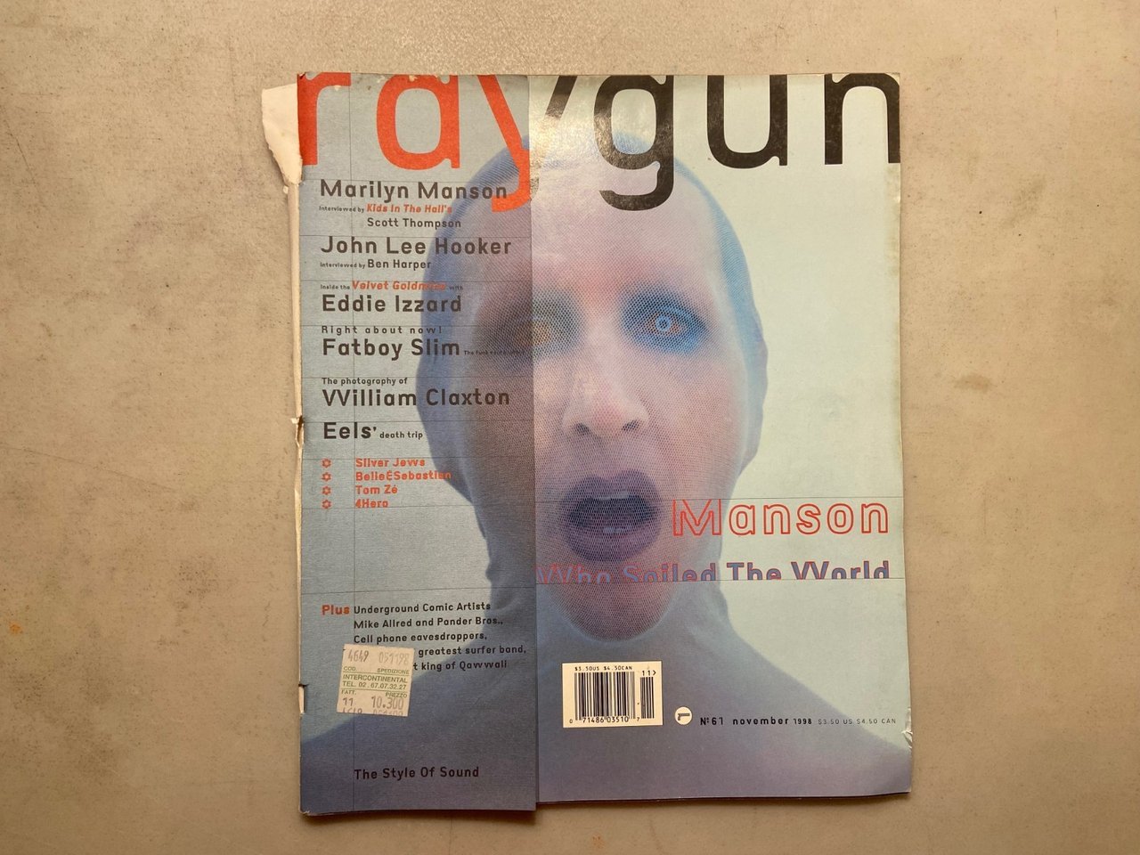 RAYGUN Nov.1998, N°6[Marilyn Manson,John Lee Hooker | Immagine principale