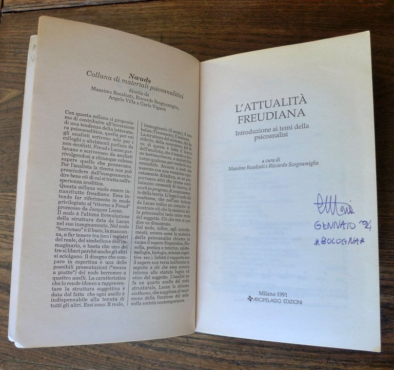 Recalcati/Scognamiglio,L'ATTUALITÀ FREUDIANA,1991[introduzione psicoanalisi