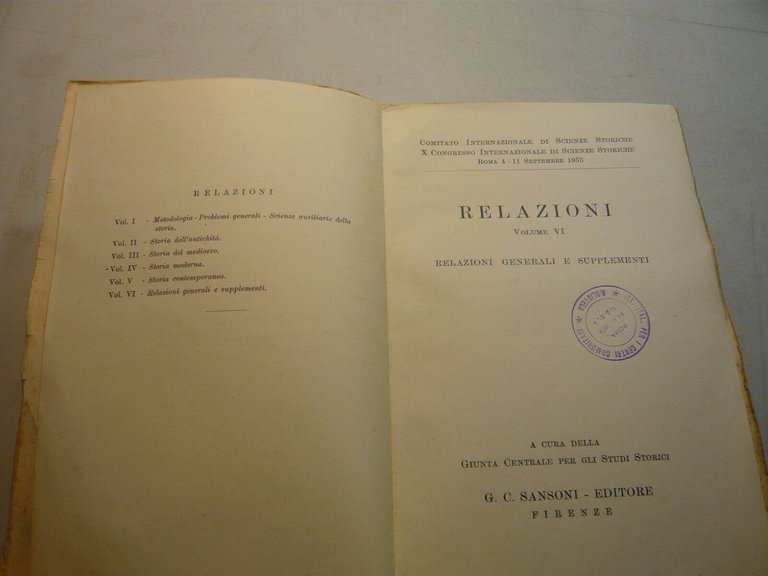 Relazioni vol. IV. Comitato Internazionale di Scienze Storiche,1955[congresso
