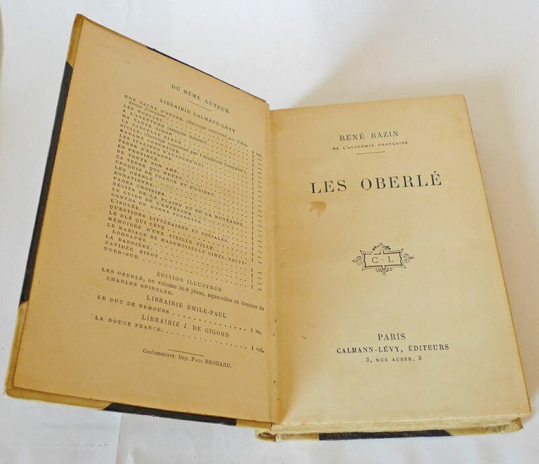 RENÉ BAZIN,LES OBERLÉ,1916 CALMANN-LÉVY[romanzo,Alsace,Alsazia