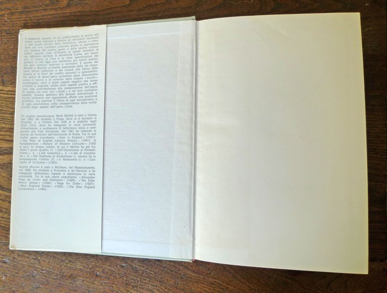 René Wellek/Austin Warren,TEORIA DELLA LETTERATURA,1971 il Mulino[critica | Immagine Gallery 2