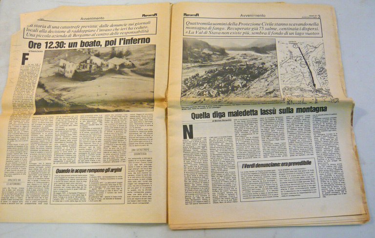 REPORTER.Quotidiano del mattino 119 20-21 luglio 1985.VAL DI STAVA,Prestavel